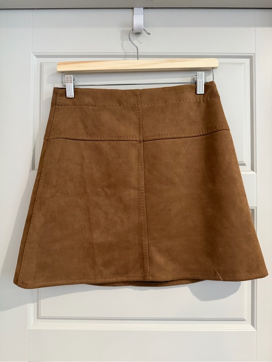 Max Studio Dresses & Skirts - Brown Faux Suede A-Line Mini Skirt Size Small